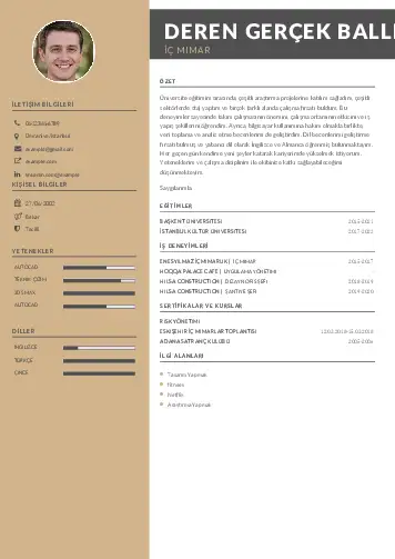 İç Mimar Cv Örnekleri cv indir